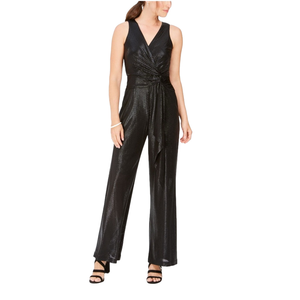 TAYLOR BLACK LABEL women’s size 6 twist front shimmering evening formal jumpsuit